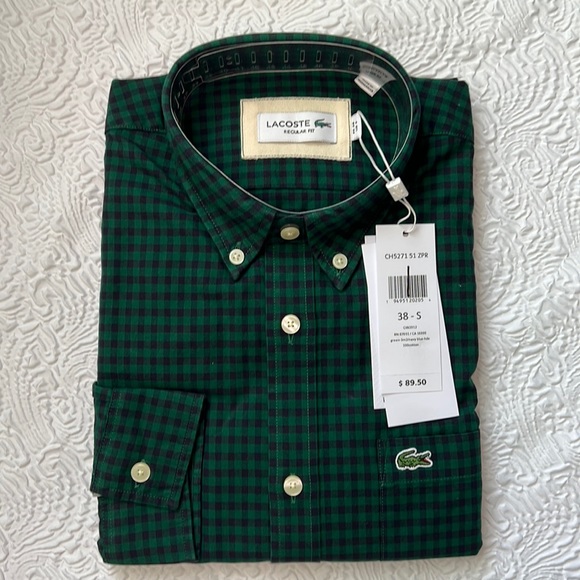Lacoste Other - Lacoste NWT button down long sleeve green and navy